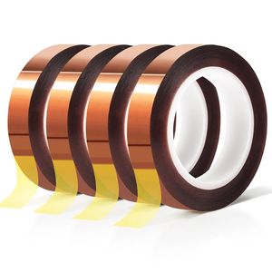 4 rouleaux de ruban adhésif résistant à la chaleur haute température 10 mm x 16 m (52 pieds) pour transfert thermique, sublimation, presse à chaud, vinyle, sans R - Product Image 1