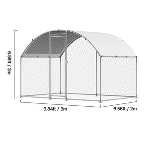 Grande Pollaio in Metallo 9.8x6.5x6.5ft con Tetto a Cupola, Recinto per Galline con Copertura e Chiusura di Sicurezza per Fattorie - Product Image 2