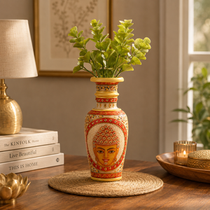 Florero de Mármol Pintado a Mano con Diseño de Buda, Maceta Decorativa de Mármol para Decoración del Hogar y Exhibición en Mesa - Product Image 6