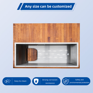 Hệ Thống Làm Lạnh Nước Lạnh 2 Người Bồn Tắm Nước Đá Hệ Thống Làm Mát Tấm Lót Bằng Thép Không Gỉ Hình Vuông Bằng Gỗ - Product Image 4