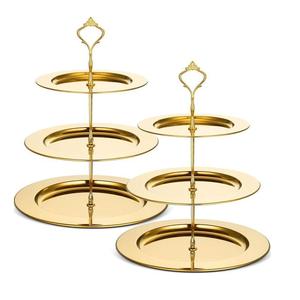 Support à gâteau à 3 étages en aluminium, présentoir pour cupcakes, desserts, fruits - fête, buffet - Product Image 3