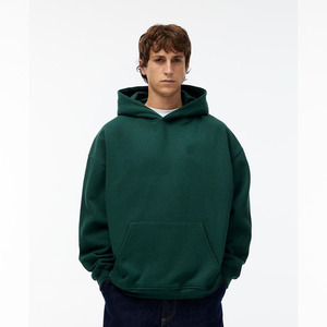 Stylish Thick 500GSM French Terry 100% Cotton Hoodies Men Custom Blank Pullover Embossed Streetwear Drop Shoulder High Quality - Product Image 1