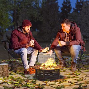 Set di 2 Sedie da Campeggio Pieghevoli con Schienale Regolabile, Seduta Imbottita e Portabicchieri, Colore Nero - Product Image 1