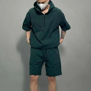 Custom High Quality Casual Reflective Stripe Embroidery Design Loose Mesh Lining Gym Short Nylon Windbreaker Short for Men - Product Image 5