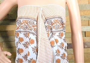 Boho Style Hand Block Print Cotton <b>Sarong</b> Indian Handmade Beach <b>Wrap</b> Pareo Summer Vacation Wear - Product Image 3