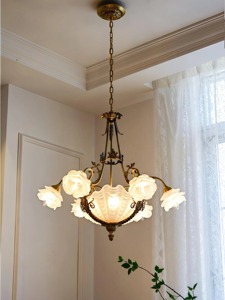 Classic Most Selling Bronze Chandelier With Floral Glass Shades Ceiling <b>Light</b> <b>Fixture</b> - Product Image 1