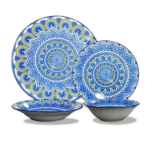 24pcs Pad Printing Customize Flower Design Dinnerware Set Hot Selling In Libya Market