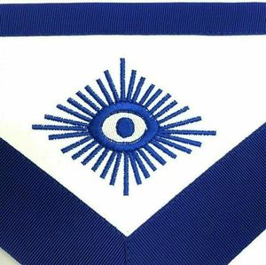 Delantal blanco masónico latón de alta calidad logotipo personalizado decoración con cuentas brújula cuadrada máquina bordada cinturón ajustable bolsillo - Product Image 2