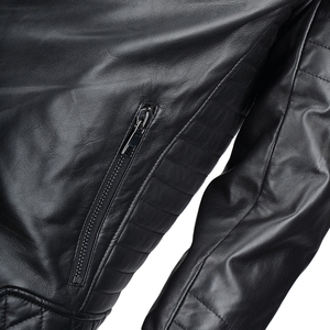 Chaqueta de Invierno Personalizada de Piel de Oveja Genuina para Hombre, Diseño de Chaqueta de Cuero con Cuello de Piel - Product Image 4
