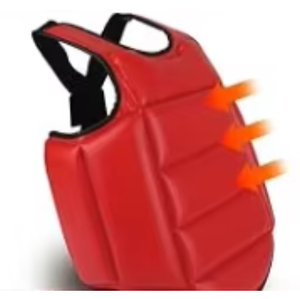 PROFIT SPORTS Protector de Pecho de Boxeo Unisex Rojo de PU, Chaleco de Entrenamiento Duradero de Cintura Alta con Forro de Poliéster para Artes Marciales - Product Image 3