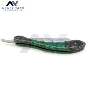 Navajas de afeitar de barbería de hoja única con mango de madera y hoja de acero inoxidable, con bloqueo de seguridad, para el cuidado personal, con logotipo personalizado y empaque personalizado - Product Image 3