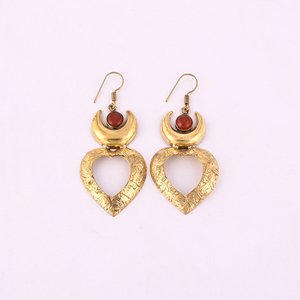 Gold Plated Brass <b>Hoop</b> Earrings Trendy 64x30MM Size - Product Image 1