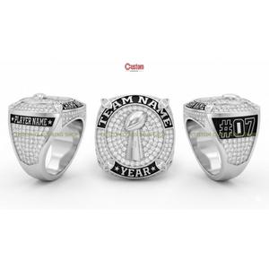 Bague de championnat de football entièrement personnalisée en argent sterling 925, vente directe usine, moissanite, pour équipes sportives gagnantes, OEM, vente en gros - Product Image 3