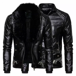 <b>Men</b> Premium Genuine Leather <b>Jacket</b> Soft Comfortable Classic Full Zip Durable Casual Regular Fit Fashion Outerwear Winter - Product Image 1