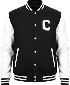 University Pride Winter <b>Letterman</b> <b>Jacket</b> with Stand Collar and Front Logo-Game Day Varsity <b>Jacket</b> for Scholar Athletes - Product Image 1