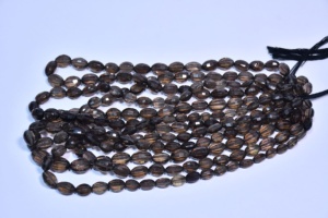 Cuentas facetadas de cuarzo ahumado con corte barril - Para la fabricación de joyas - Product Image 2