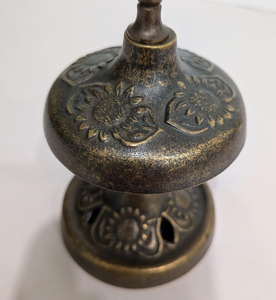 Antique Finish <b>Brass</b> Service <b>Bell</b> Decorative Floral Table <b>Bell</b> Vintage Hotel Reception Call <b>Bell</b> Restaurant Counter Desk Decor - Product Image 3