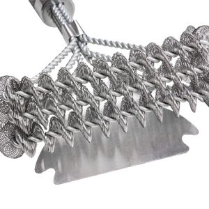 Spazzola Raschietto in Filo Metallico Intrecciato in Acciaio Inossidabile per Griglie da Esterno - Product Image 6