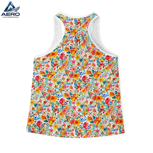 Women Clothing High Quality Sleeveless Shirt Tank <b>Top</b> With Colorful Flower Design Women's Fitness Wear Tank <b>Top</b> - Product Image 2
