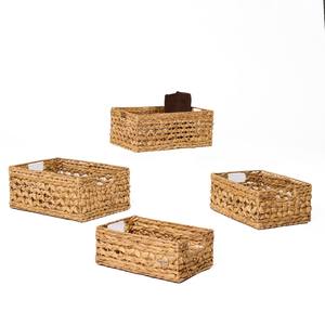 Panier en jacinthe d'eau durable, fait à la main, style vintage, forme rectangulaire, organisateur pour le rangement à domicile ou au bureau, best-seller - Product Image 6