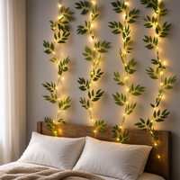 Guirlandes lumineuses de Noël, nouvelles guirlandes LED artificielles en saule de 2 mètres, alimentées par piles, lumière chaude, pour la décoration de mariage et de la maison