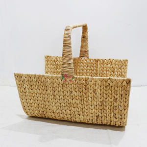 High Quality Handmade Water Hyacinth Wicker <b>Log</b> Carrier <b>Basket</b>, Storage <b>Baskets</b> Organizer For Home & Office - Product Image 1