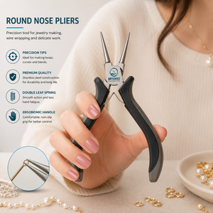 Alicates Profesionales de Punta Redonda para Joyería, Alicates de Acero Inoxidable para Hacer Lazos de Alambre, Herramienta de Precisión para Abalorios con Mango Ergonómico - Product Image 3