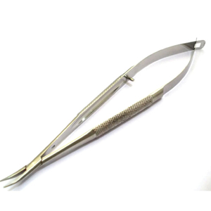 Ciseaux microscopiques Vannas, courbés et droits, en acier inoxydable, instrument chirurgical ophtalmique, poignée à ressort, CE OEM - Product Image 6