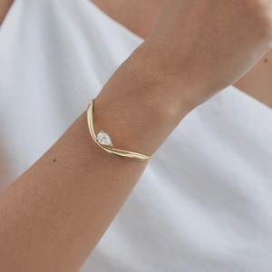 Pear Cut Lab Diamond <b>Bangle</b> <b>Bracelet</b> 2CT Chunky Cuff 14K Gold Luxury Women's IGI Certified Statement <b>Bracelet</b> for Wholesale - Product Image 5