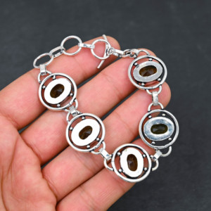 Citrine Quartz Oval Cut <b>Gemstone</b> Rhodium Plated Claw Setting Christian Wedding Gift <b>Bracelet</b> for Women - Product Image 3