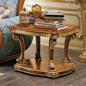 Juego de Sofás de Madera de Caoba Tallada en Color Marrón Dorado Clásico de Lujo para Hotel Emma, Muebles de Sala de Estar de Estilo Europeo con Relleno de Esponja - Product Image 5