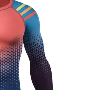 Maillots de protection anti-UV pour hommes très demandés, vêtements de sport, logo personnalisé, impression numérique, couleur unie, respirant, léger, 160g Polyester/Nylon - Product Image 6