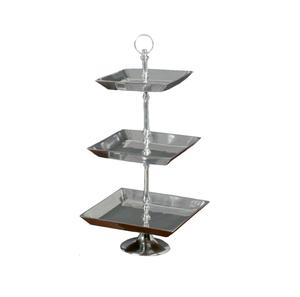 Elegante soporte de metal de 3 niveles para tartas con acabado pulido de primera calidad para decoración de mesa de postres de boda y exhibición de lujo en fiestas. - Product Image 6
