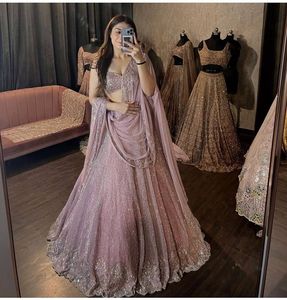 Designer Wedding Wear Soft <b>Net</b> Embroidered Sequin Lehenga Choli Set with <b>Dupatta</b> Semi Stitched - Product Image 1