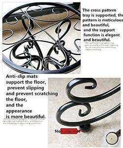 Support de plante décoratif haut pour une utilisation en intérieur et en extérieur |   Support de pot de fleurs en fer et table d'appoint de jardin en métal - Product Image 2