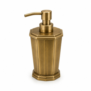 Gold Brass Liquid <b>Soap</b> Dispenser Diamond Pattern Metal Lotion Pump Bottle Countertop <b>Refillable</b> <b>Hand</b> Wash Container For Hotel - Product Image 5