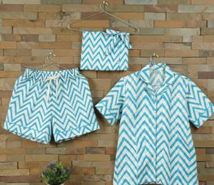 Conjunto de Verano de Algodón Indio Tejido con Estampado Floral, Top de Manga Larga con Cuello en V y Pantalones Cortos, Diseño Floral Brillante, Transpirable para Mujer - Product Image 3