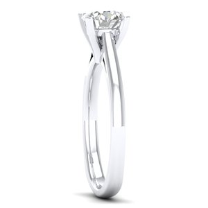Bagues de fiançailles solitaires REYES en argent sterling 925 et moissanite, plaquées or blanc 14 carats, prix de gros, cadeaux de mariage, bijoux - Product Image 3