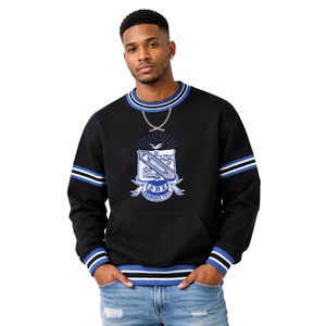 Sudadera con Cuello Redondo y Diseño de Chenilla del Escudo de Phi Beta Sigma, Ropa de Fraternidad Griega con Diseño Clásico de Chenilla, Comodidad y Estilo Premium - Product Image 1