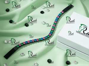 Diadema de Cuero de Lujo con Incrustaciones de Cristal en Forma de Corazón, Personalizable, Premium, para Equitación, con Empaque Personalizado - Product Image 4