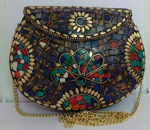 Bolsos Metálicos con Mosaico GC-BG-583 de Moda Bohemia para Mujer, de Exportador Indio al Mejor Precio, Bolsos Elegantes para Fiesta - Product Image 1