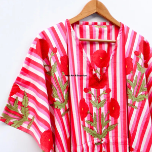 Wholesale Sustainable Hand Block Printed Cotton <b>Kaftan</b> <b>Beach</b> & Party Summer Girls Night Maxi Dress - Product Image 3