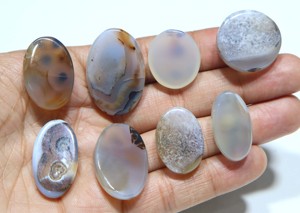 พลอยอาเกตทรงรีแบบเรียบธรรมชาติ สำหรับทำเครื่องประดับ - Product Image 2