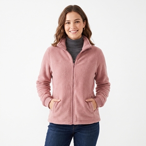 Women's Winter Sherpa Fleece <b>Zip</b>-<b>Up</b> <b>Jacket</b> Lightweight Soft Warm Casual OEM ODM Wholesale Factory Custom Logo Low MOQ 220g 6XL - Product Image 1