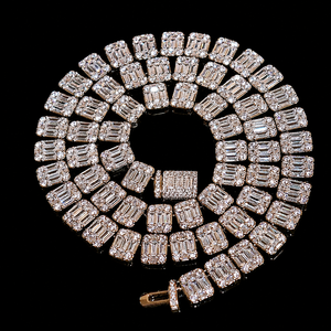 Impresionante Cadena Cubana con Diamantes de Moissanita, Collar Completamente Cubierto de Diamantes para Regalo de Boda, Unisex, Estilo Hip Hop Urbano y Atrevido - Product Image 1