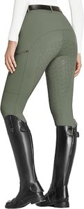 Cavassion Pantalones de equitación semisilicona de cintura alta con cremallera completa sin mangas de color liso para mujer para todo el año - Product Image 4