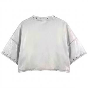 เสื้อยืดผู้ชายทรงหลวมพิมพ์ลายโลโก้ตามสั่งขายส่ง ผ้าฝ้ายพรีเมียม ตกแต่งด้วยคริสตัล สไตล์สตรีท โอเวอร์ไซส์ - Product Image 2