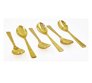Brass Dessert <b>Spoon</b> Flower Design Handle Short Elegant Leaf Design <b>Gold</b> Plated Brass <b>Spoon</b> - Product Image 3