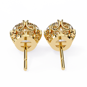 Unique <b>Tops</b> Round Cut E VS 1ct Each Lab Grown Diamond 14K Gold IGI Certified <b>Earring</b> <b>Tops</b> for Gift Party & Anniversary - Product Image 2