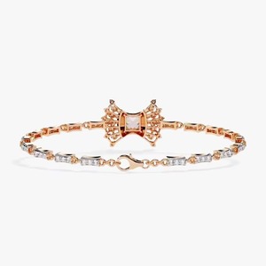 New Design Customizable 10k <b>Solid</b> <b>Gold</b> Bracelet Four Prong Moissanite Diamonds Original Rose <b>Gold</b> Options - Product Image 6